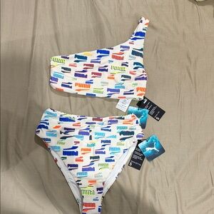 Puma Multicolor One-Shoulder top and Bikini set nwt